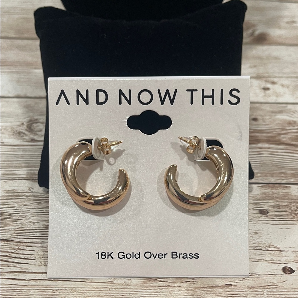 AND‎ NOW THIS Elegant Gold Hoop Earrings Retails $40
